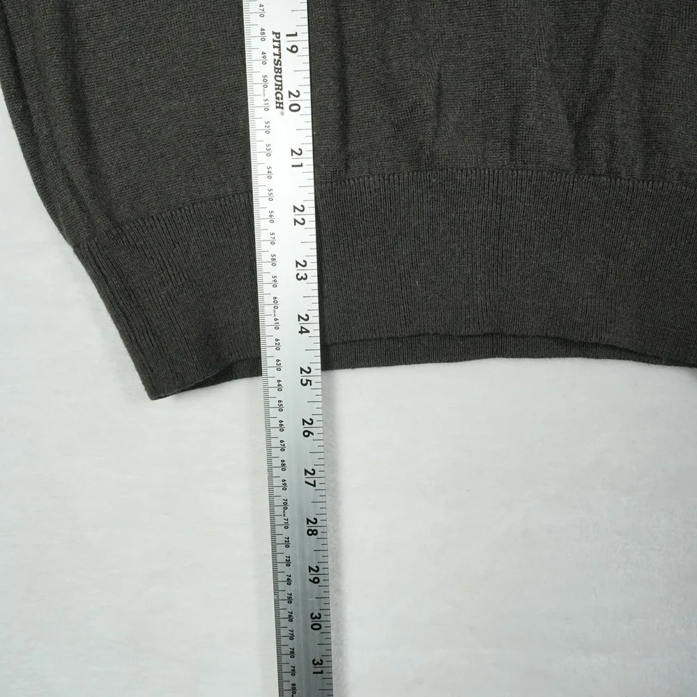 Banana Republic Italian Yarn Wool Blend Quarter Zip Sweater Olive‎ Brown Mens M